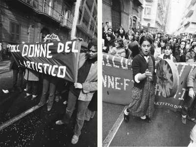 Ma attenzione, il movimento studentesco non fu solo roba da �maggiorenni�: coinvolse infatti anche i ragazzi delle scuole superiori. Molto attivo in quel periodo fu il Liceo Artistico (foto di Gianni Zanni)
